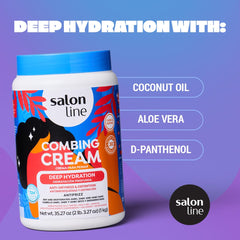 Salon Line frizz-control hair closeup demonstrates smoother strands.