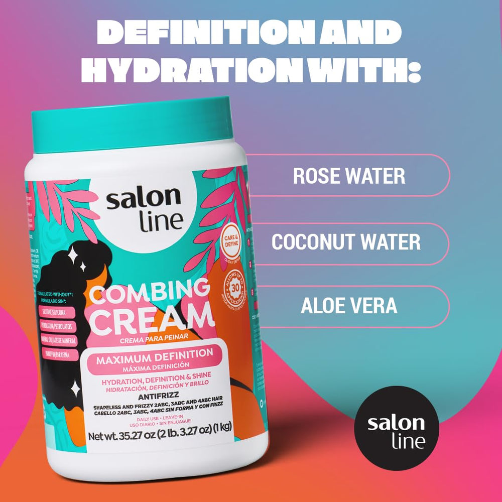 Salon Line Maximum Definition Hair Cream label communicates vegan formula and hydration