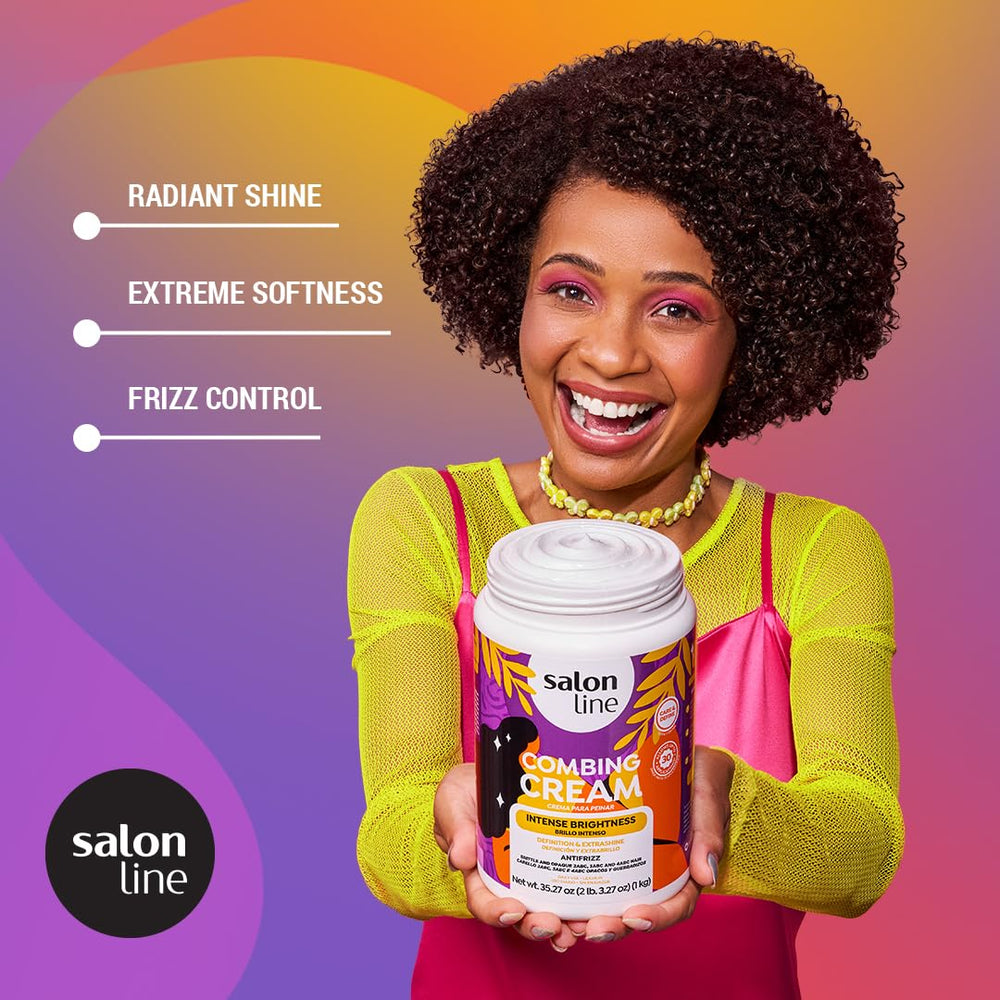 Salon Line Maximum Shine cream dispensing action for detangling ease