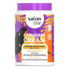 Salon Line Maximum Shine leave-in cream bottle pour for radiant hair shine