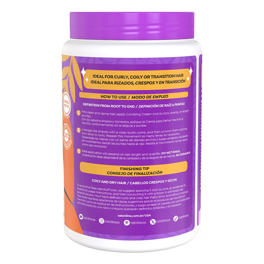 Salt-free, no-rinse leave-in cream designed for daily use