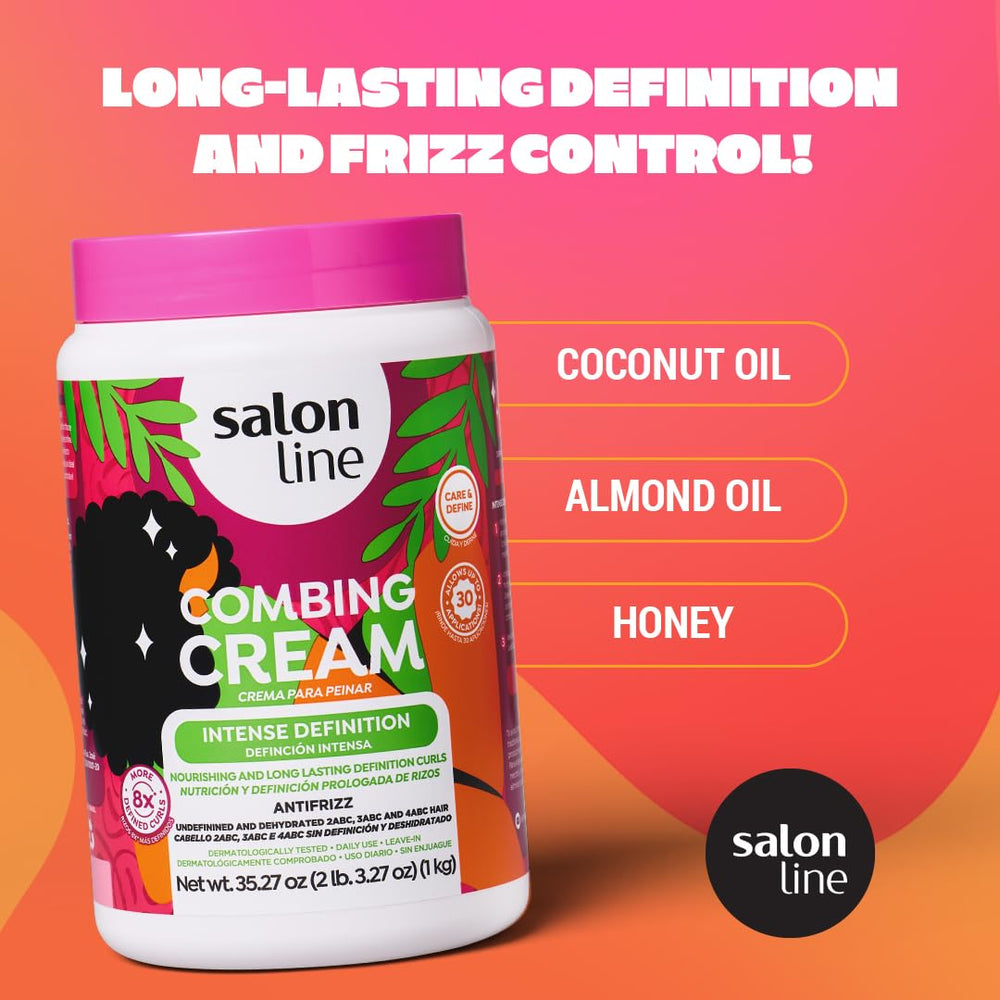 Salon Line wide-tooth comb detangling captures smooth, tangle-free styling.