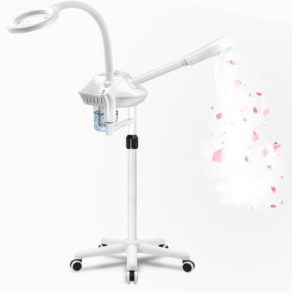 Salon Señor professional facial steamer stand setup for home spa sessions.