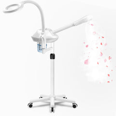 Salon Señor professional facial steamer stand setup for home spa sessions.