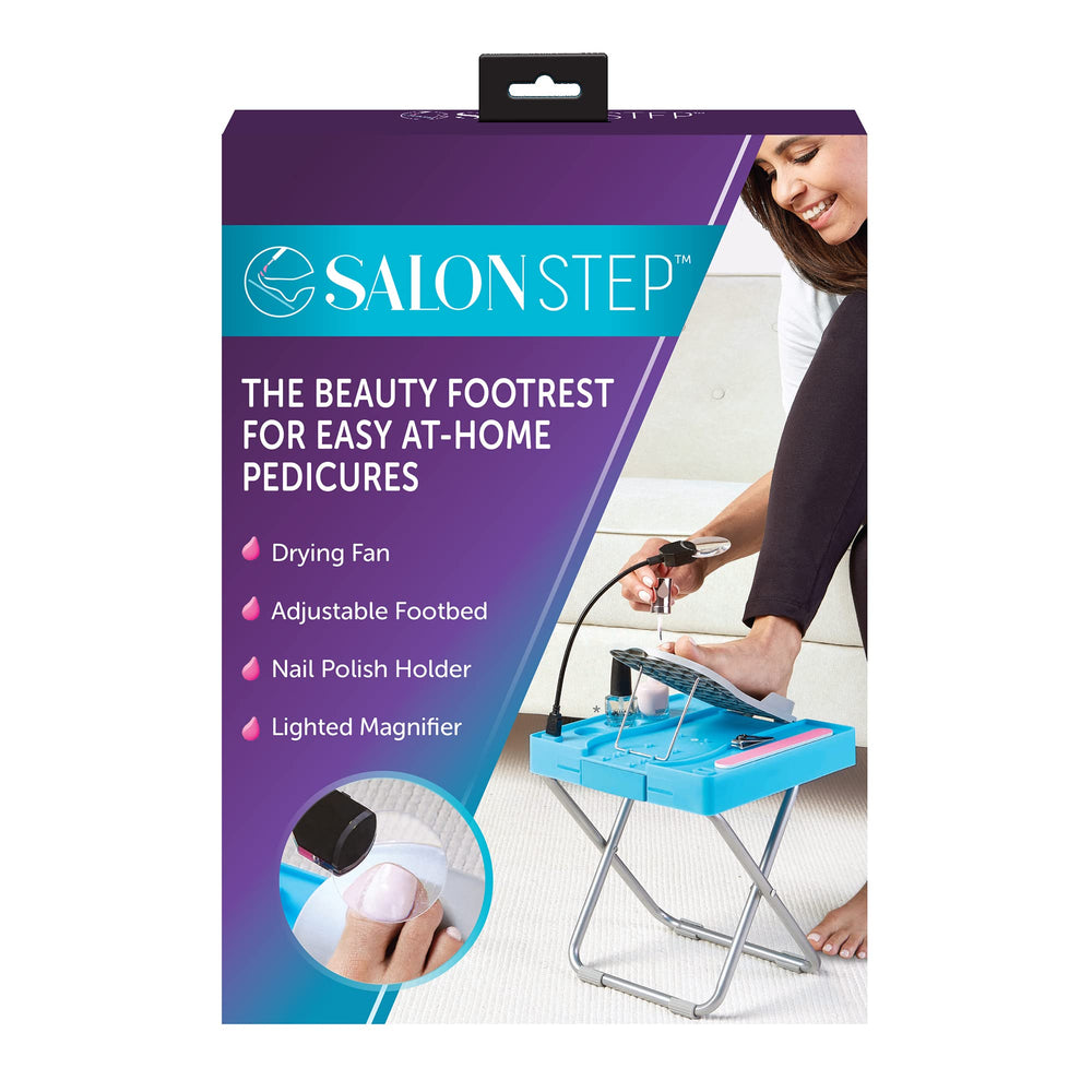 Salon Step footrest angled view aids comfortable nail painting at home pedicures