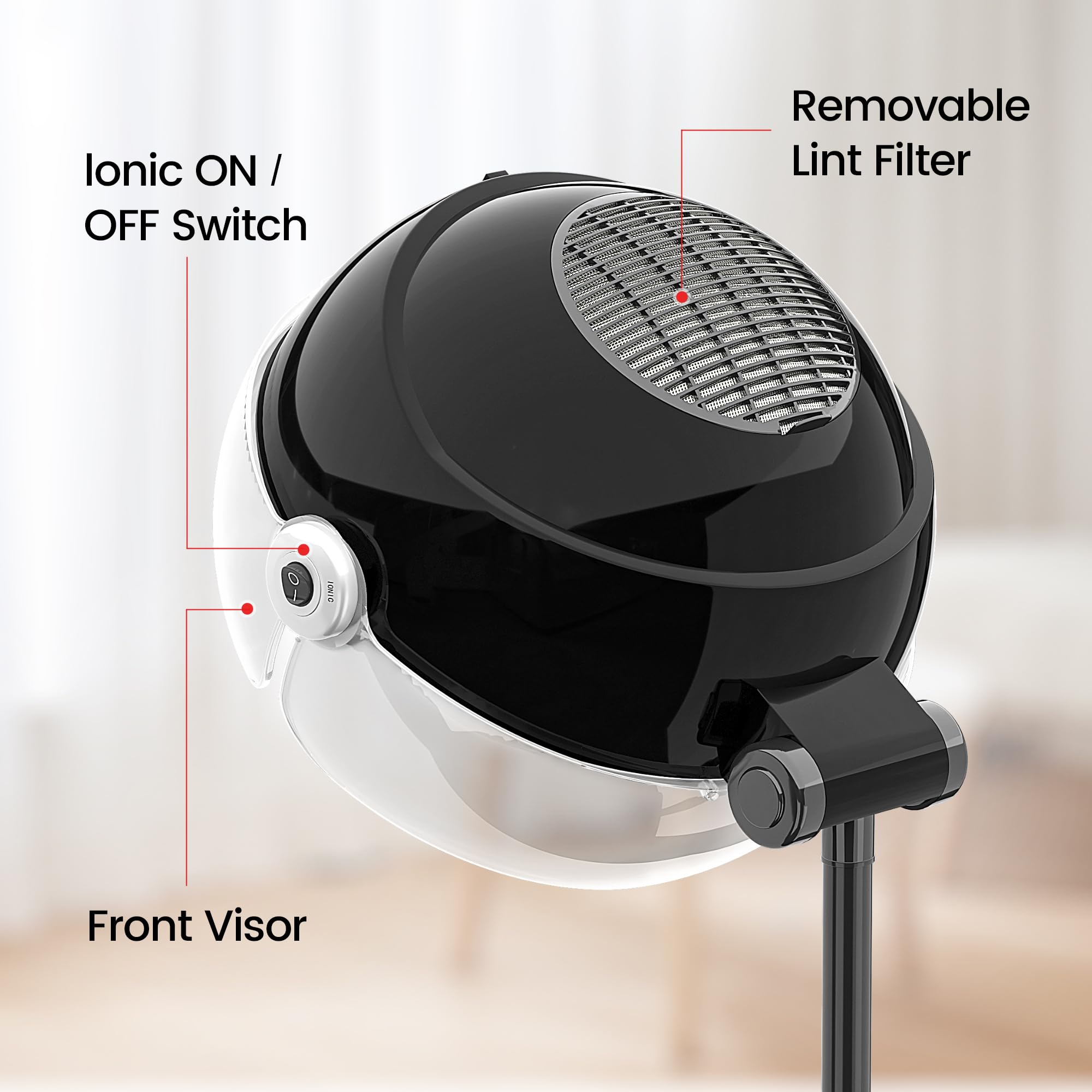 SalonDepot hooded dryer on wheels allows easy repositioning between stations