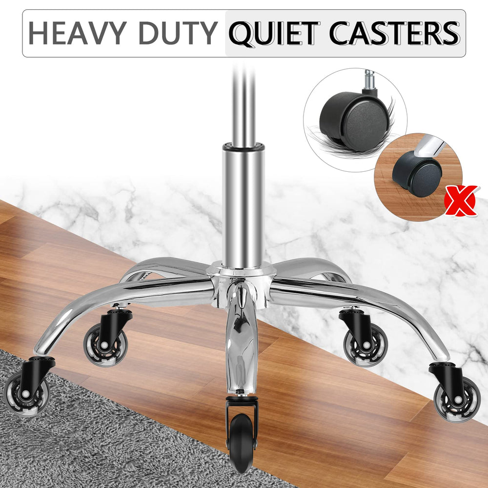 SALONFACTORY saddle stool floor-protecting wheels prevent floor damage