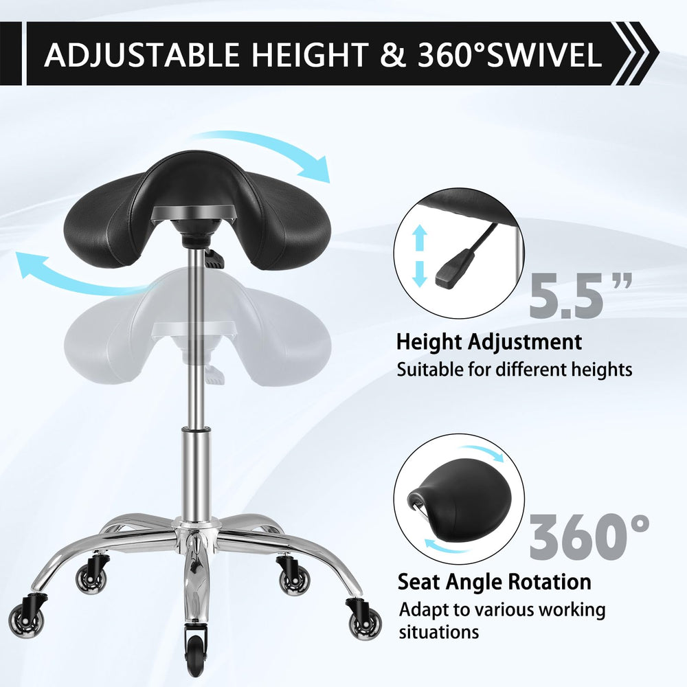 SALONFACTORY saddle stool professional-use in spa or clinic settings