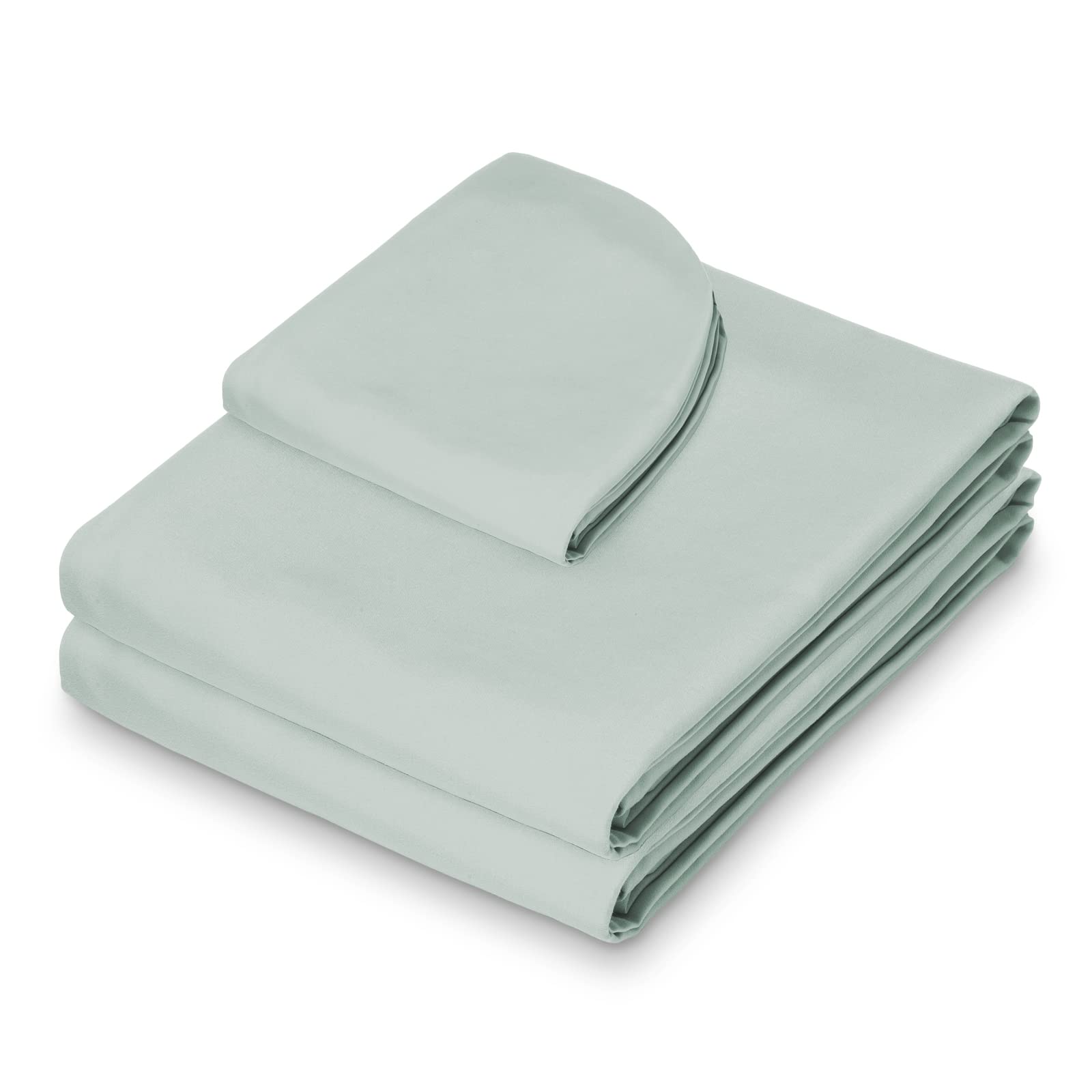 Saloniture seafoam fitted sheet securely covers a massage table for reliable fit.