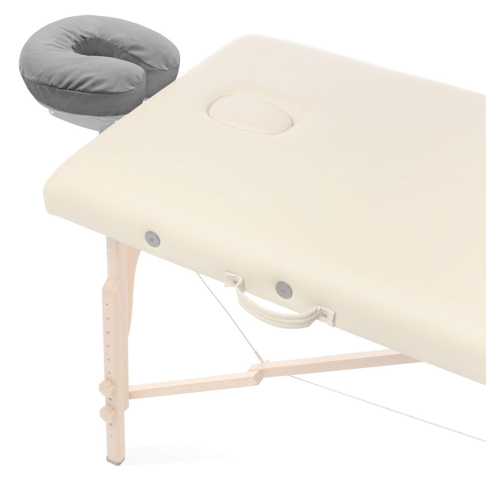 Saloniture universal-fit face cradle cover fits most crescent pillows for easy setup.