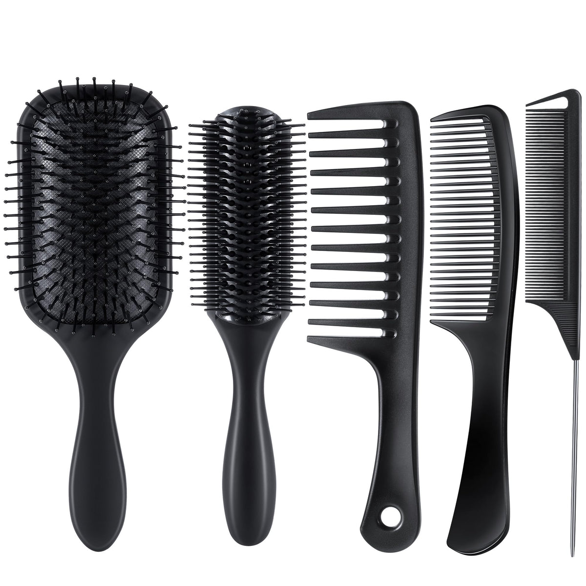 SALON SILK 5PCS brush set paddle for detangling and smoothing hair