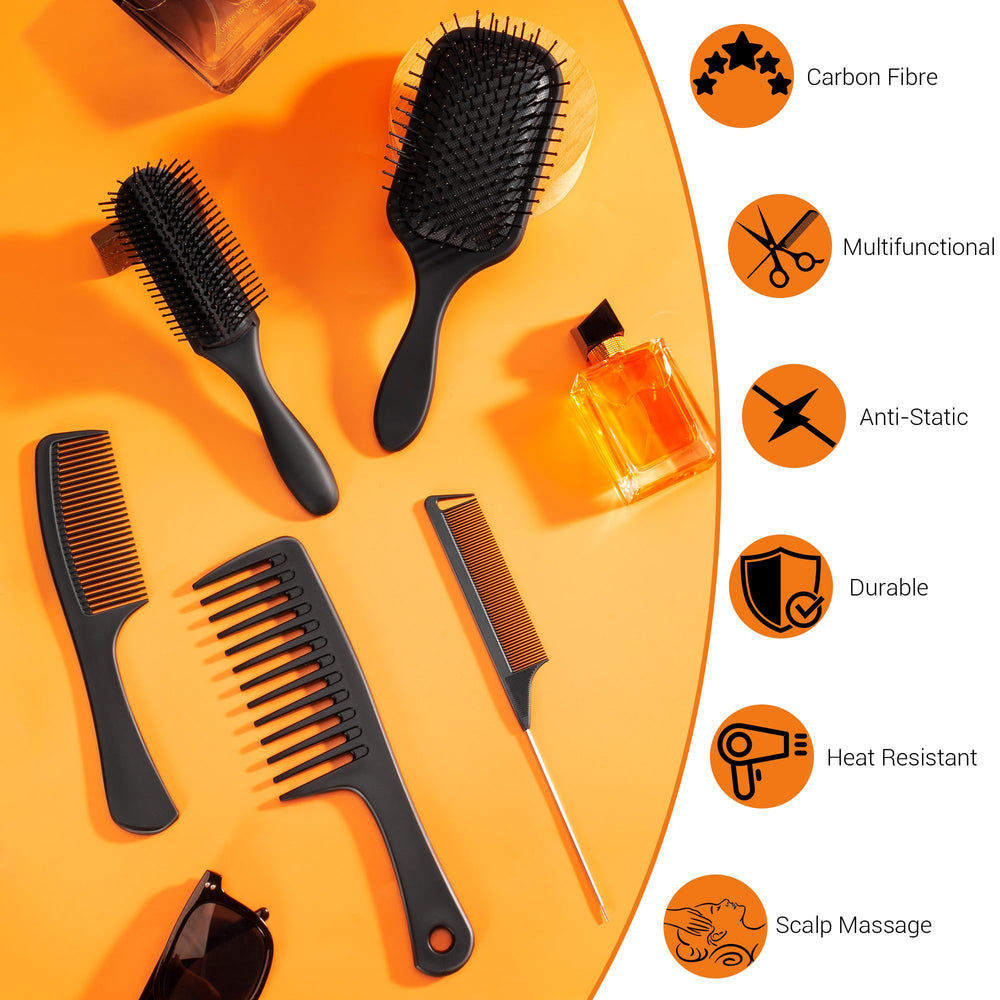 SALON SILK carbon fiber comb for durable, static-free grooming