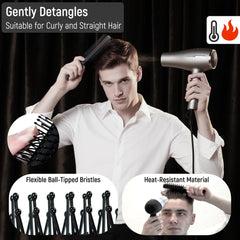SalonSilk quiff roller brush adds volume with rounded tips to protect the scalp.