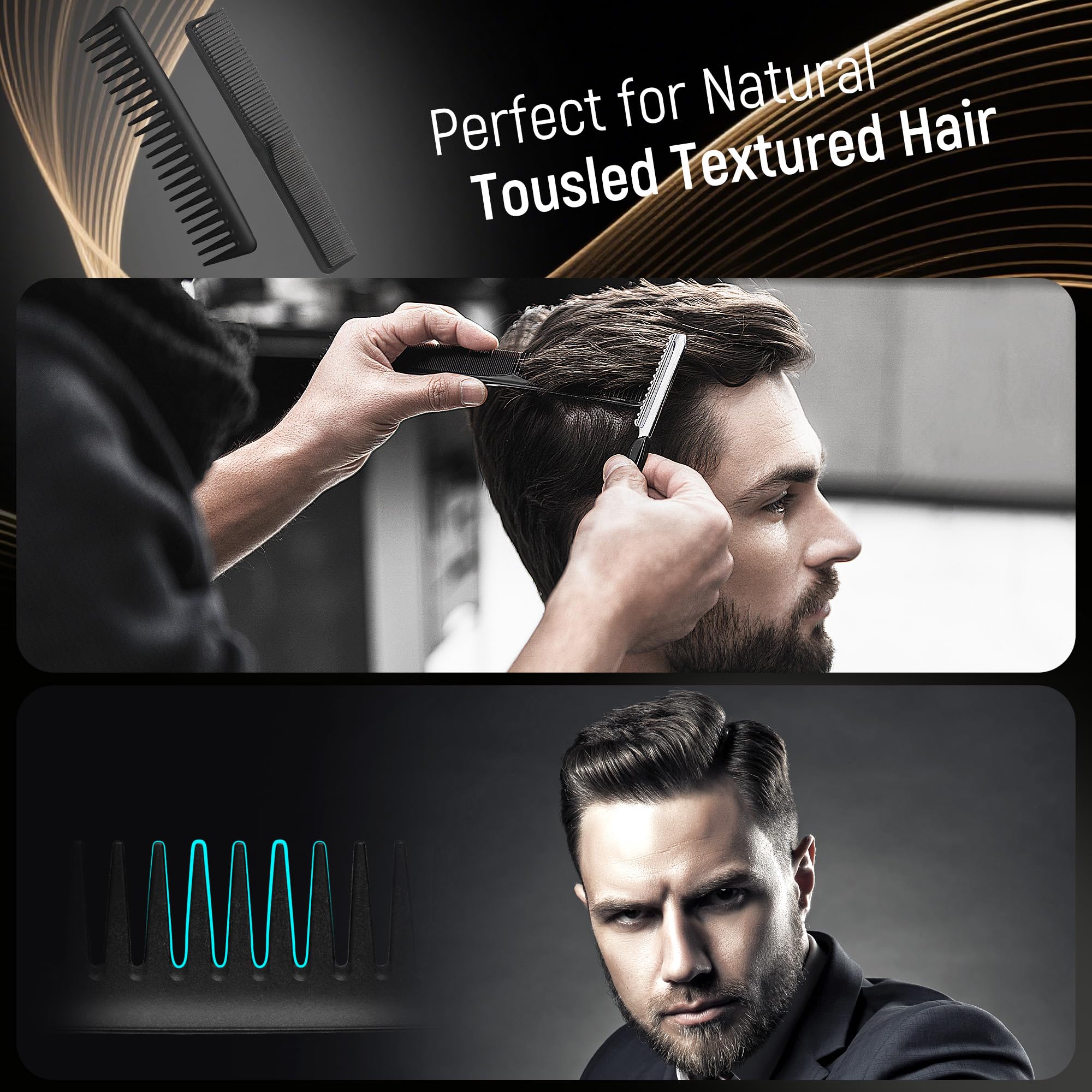 SalonSilk wide-tooth comb glides through wet or dry hair for texture.