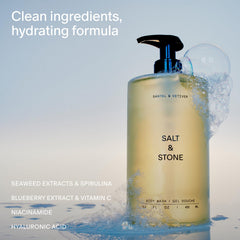 Salt & Stone antioxidant-body-wash lather close-up highlights creamy, skin-softening bubbles