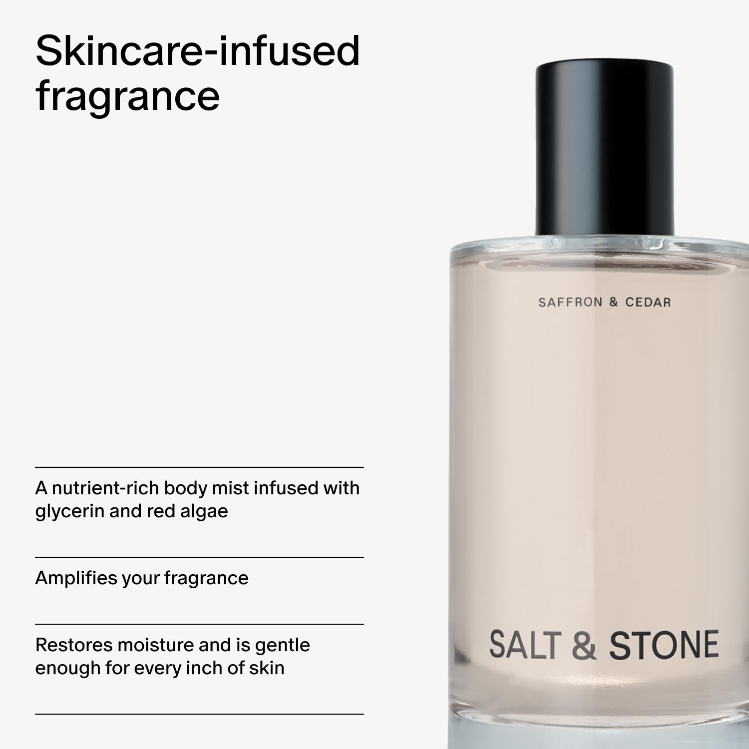 Salt & Stone Body Mist clothes-scent illustrates refreshing aroma that lasts through daily wear.