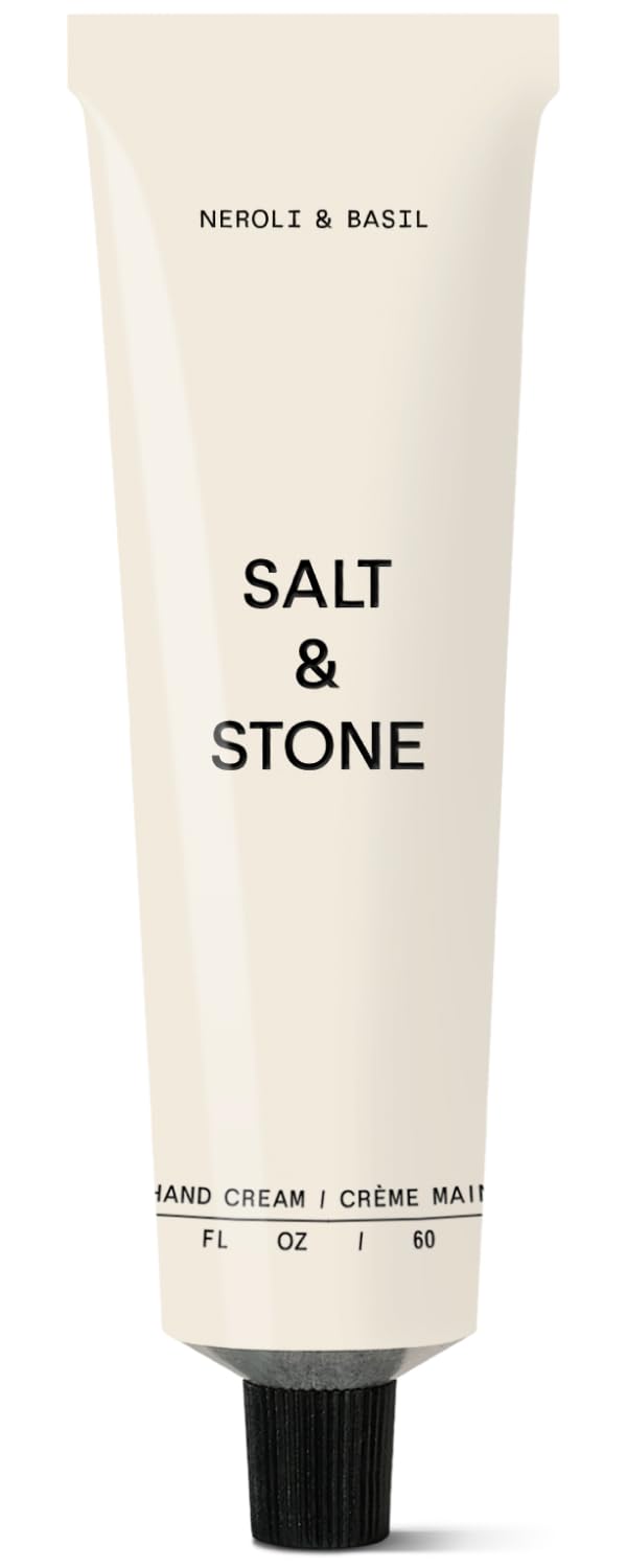 Salt & Stone Neroli Basil hand cream closeup showing fast-absorbing hydration.