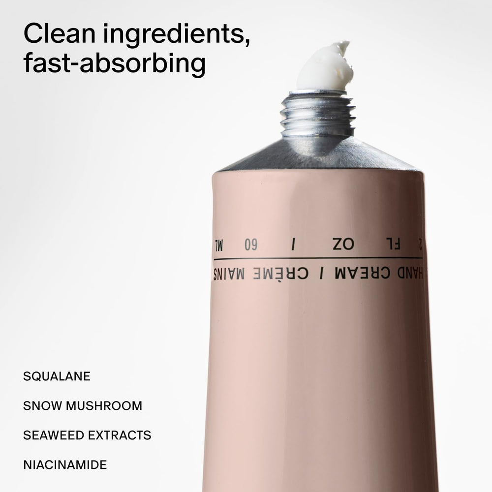 Salt & Stone hand cream saffron-cedar application demonstrates fast absorption on skin.