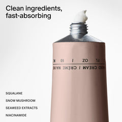 Salt & Stone hand cream saffron-cedar application demonstrates fast absorption on skin.