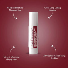Salt Range cherry-extract lip balm closeup showing glossy, non-greasy finish.
