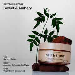 Salt & Stone packaging highlights vegan cruelty-free status and clean ingredients.