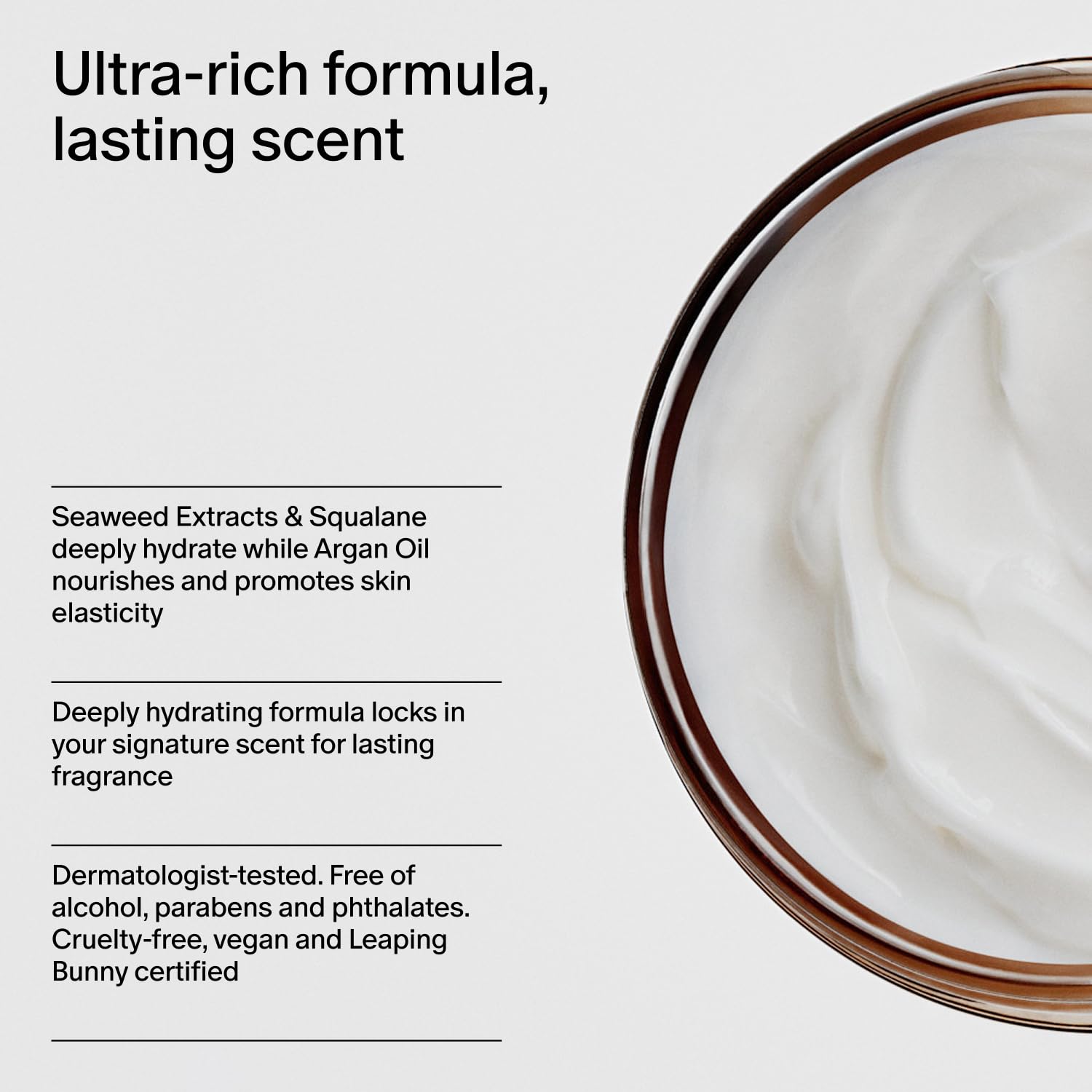 Salt & Stone Body Cream Santal & Vetiver hand applying daily hydration.