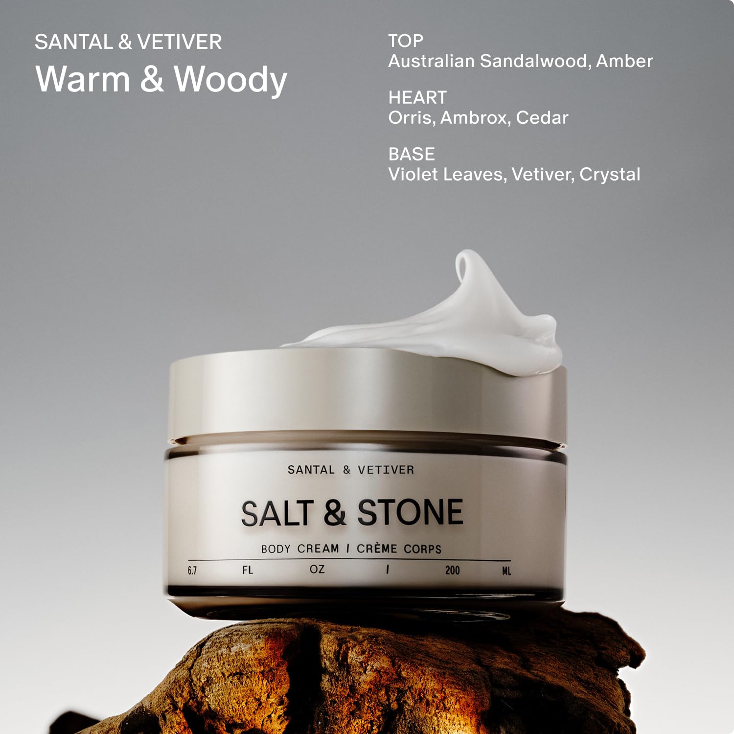 Salt & Stone Body Cream Santal & Vetiver seaweed extract close-up.