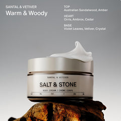 Salt & Stone Body Cream Santal & Vetiver seaweed extract close-up.