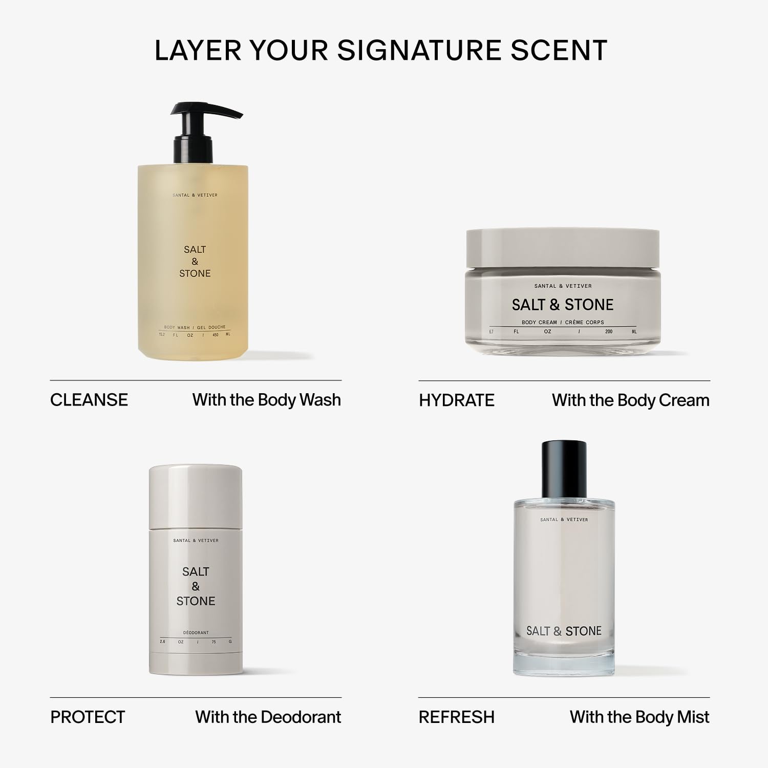 Salt & Stone Body Cream Santal & Vetiver glow after use.