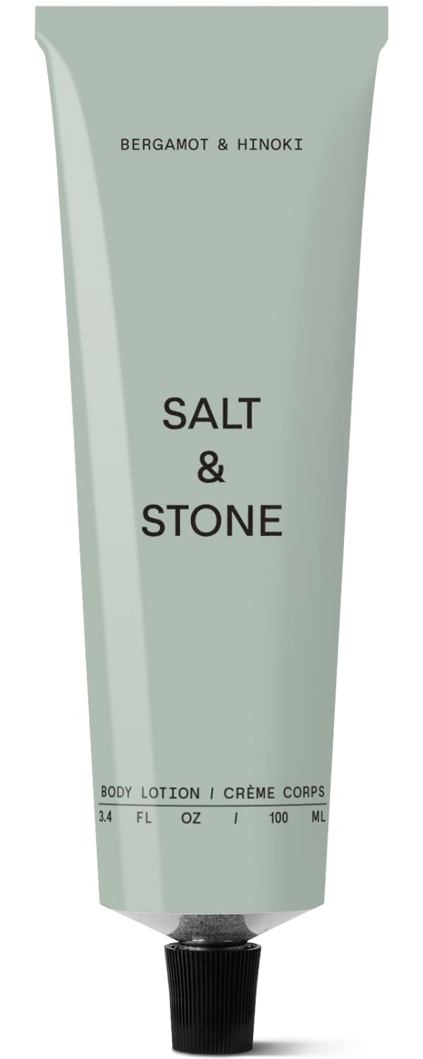 Salt & Stone bergamot-hinoki bottle delivering fast-absorbing hydration.