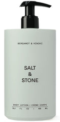 Salt & Stone body lotion bottle cap for quick moisturization after shower