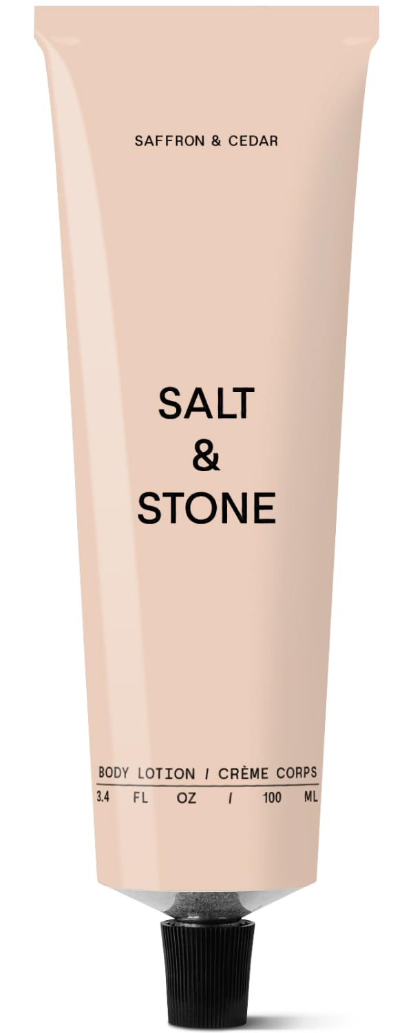 Salt & Stone body lotion fast-absorb demonstrates quick hydration for smooth skin.