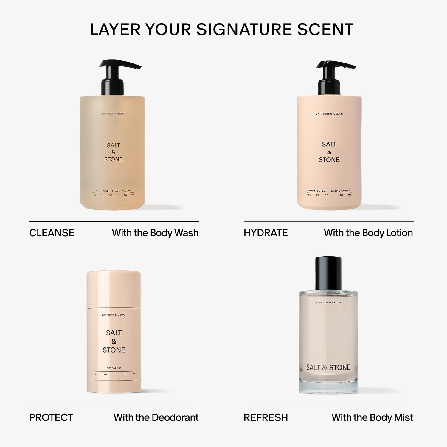 Salt & Stone saffron and cedar scent close-up suggesting calming aromatics.