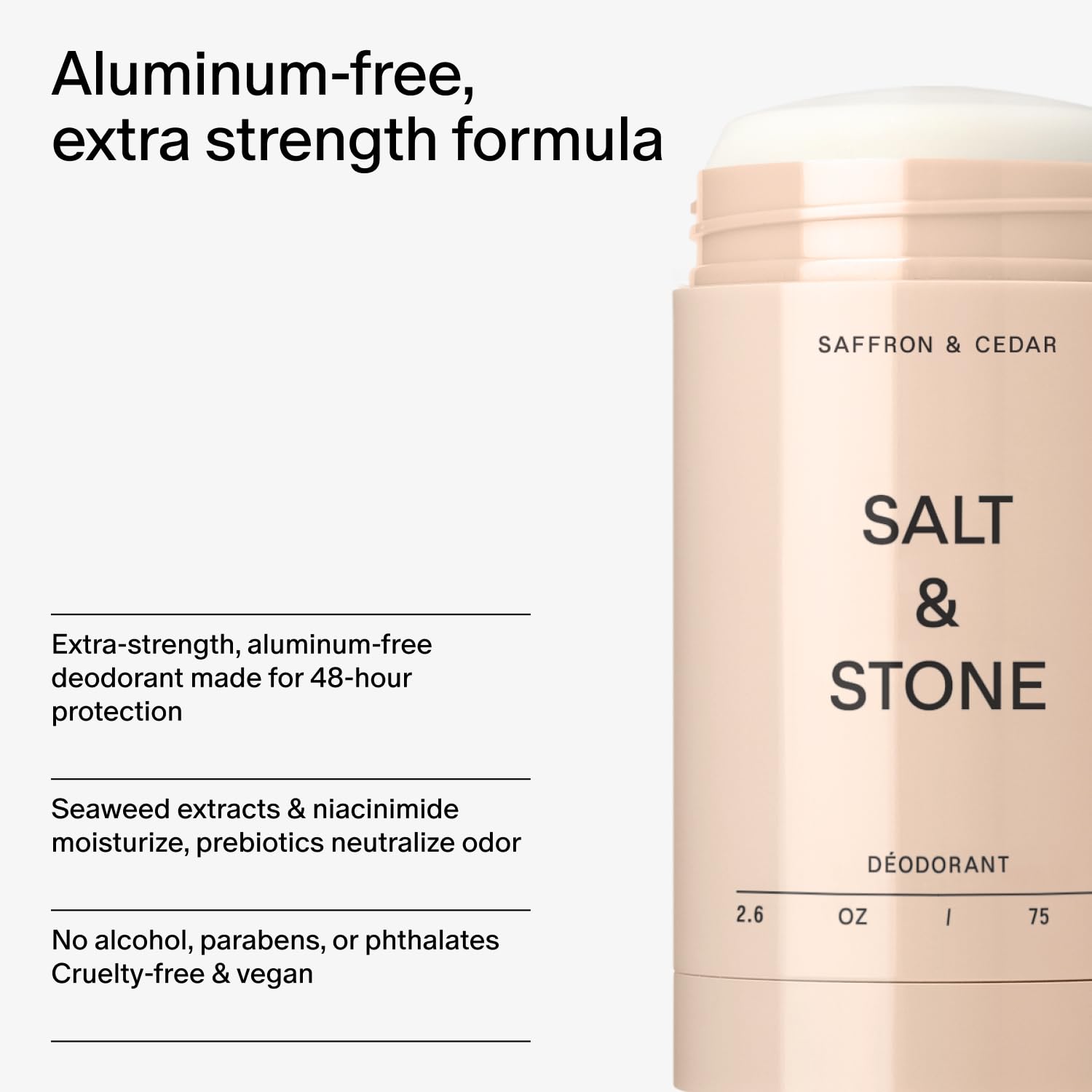 Salt & Stone 48-hour protection label highlighting extended protection claim