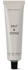 Salt & Stone Hand Cream Santal & Vetiver bottle demonstrating fast-absorbing hydration.