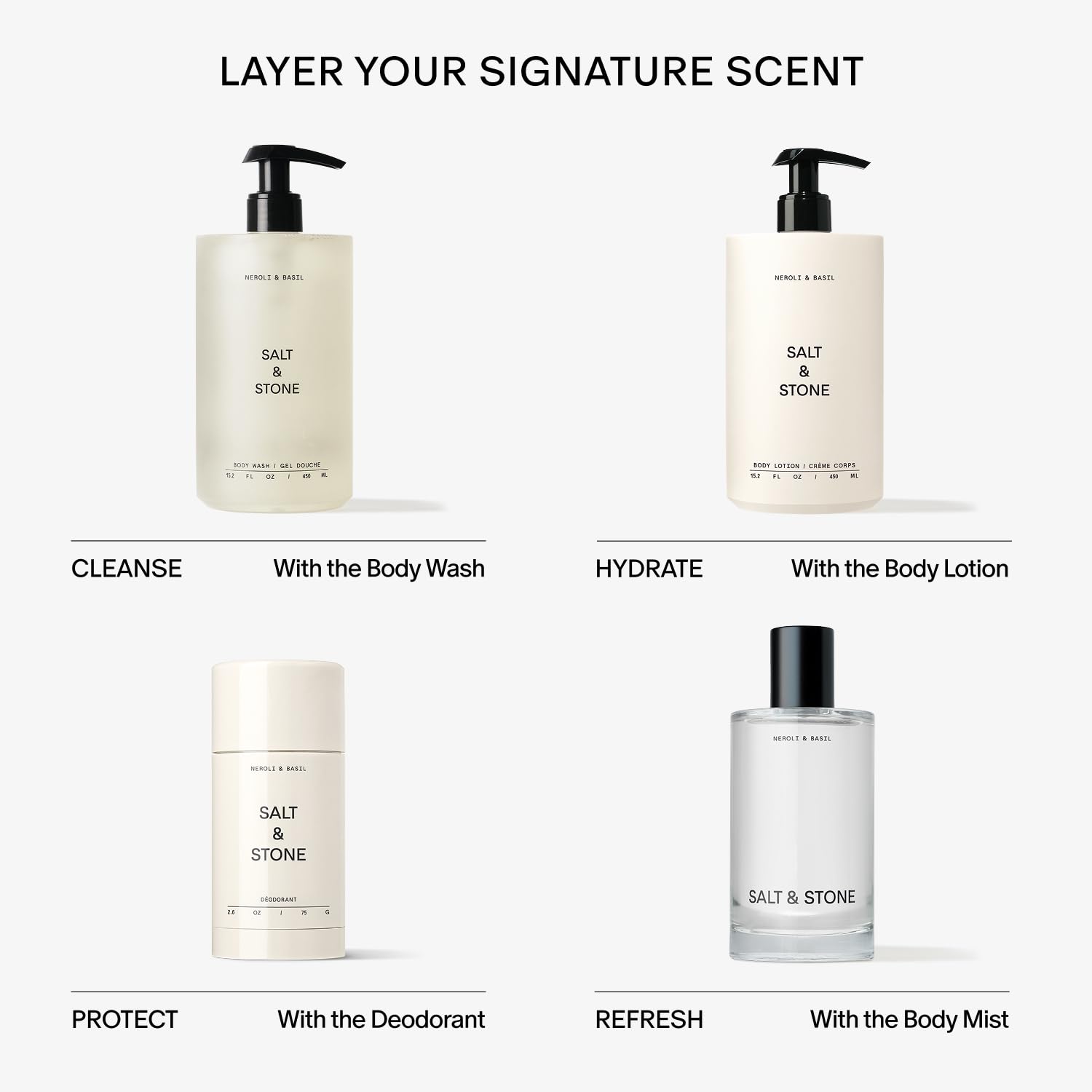 Salt & Stone Neroli & Basil vegan formula stays paraben-free for clean skin