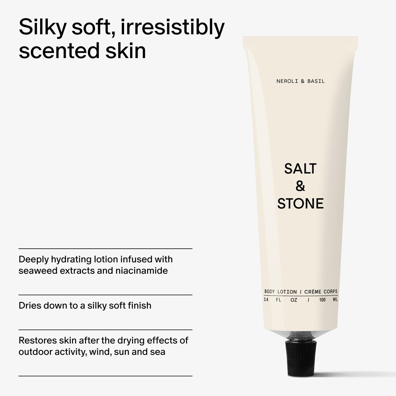 Salt & Stone vegan cruelty-free badge signals clean, ethical skincare.