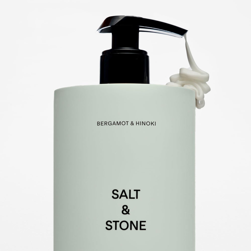 Salt & Stone vegan cruelty-free badge on packaging signals ethics