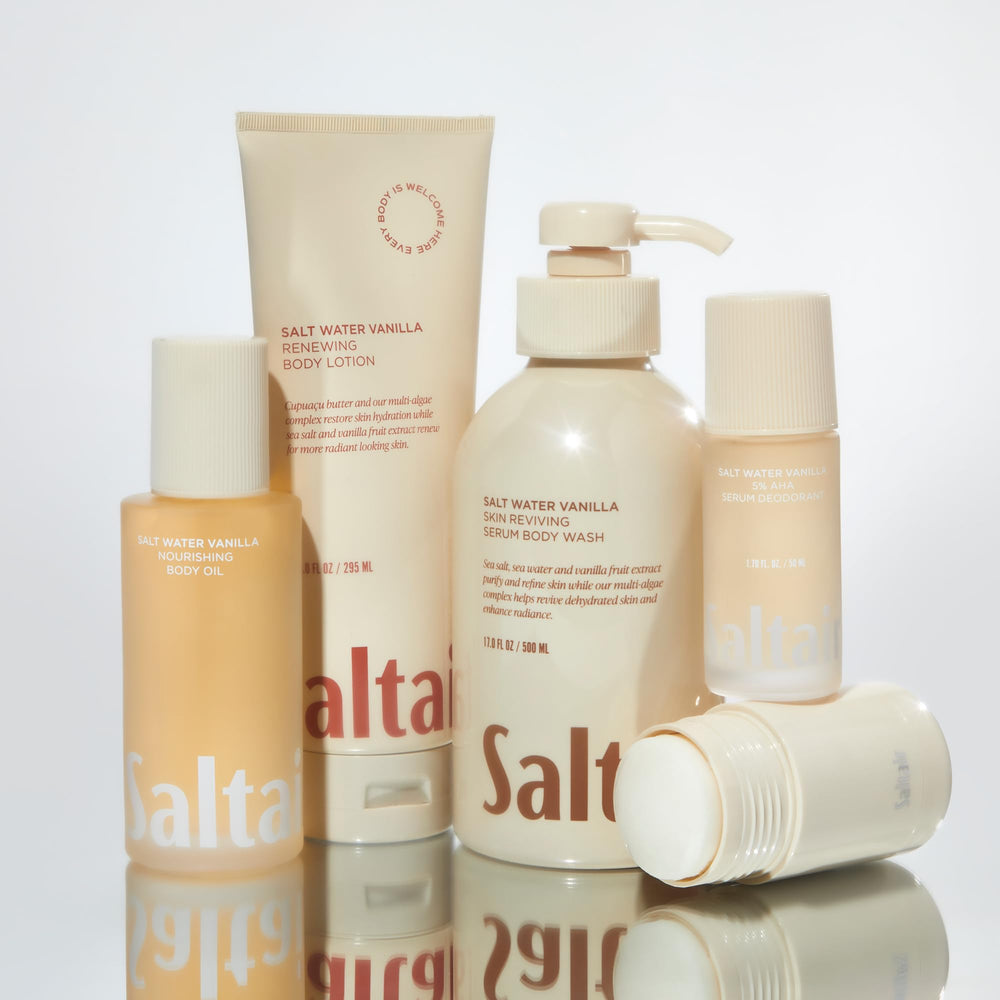 Saltair Body Lotion massage-ready application for easy layering and soft skin.