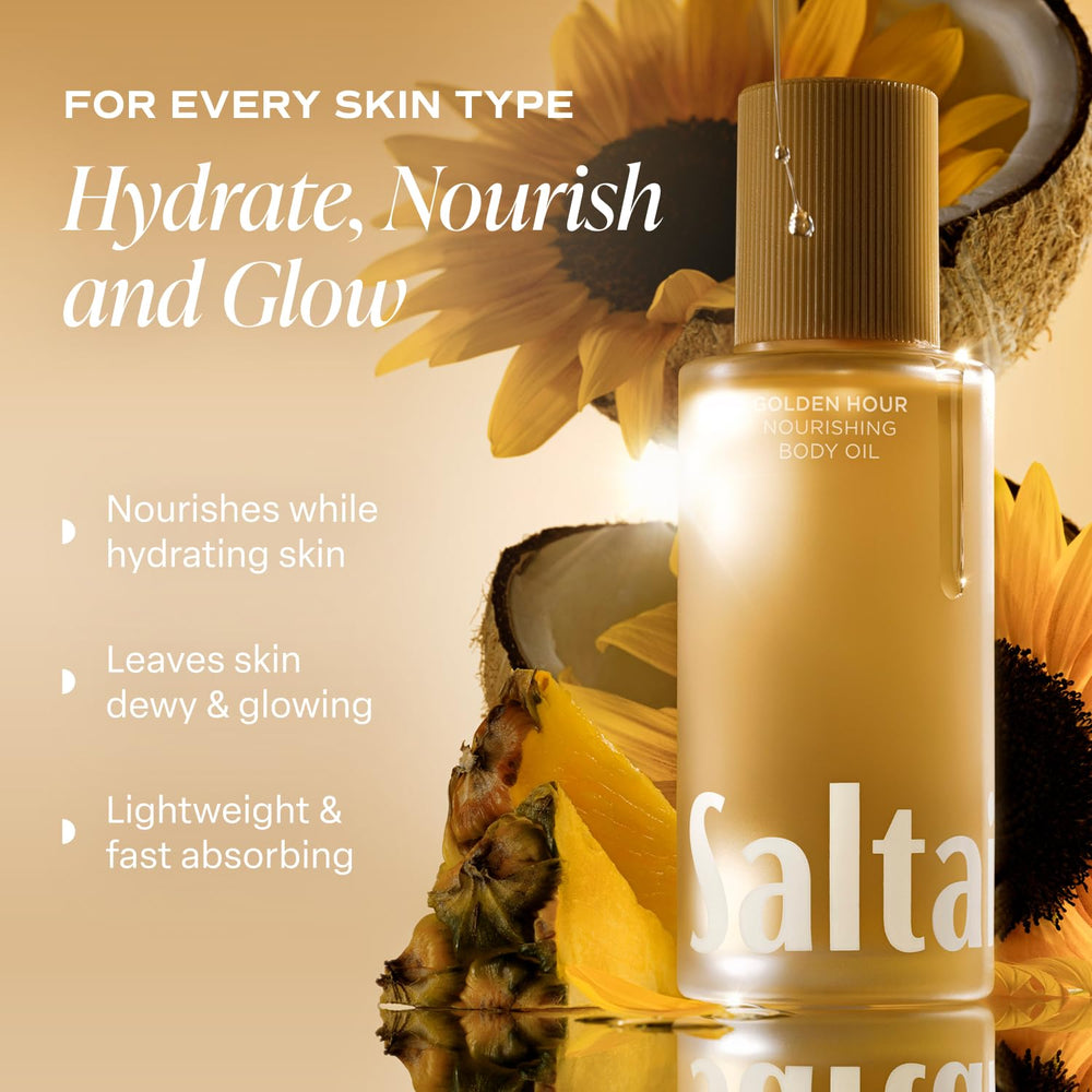 Saltair Body Oil after shower routine applied to damp skin