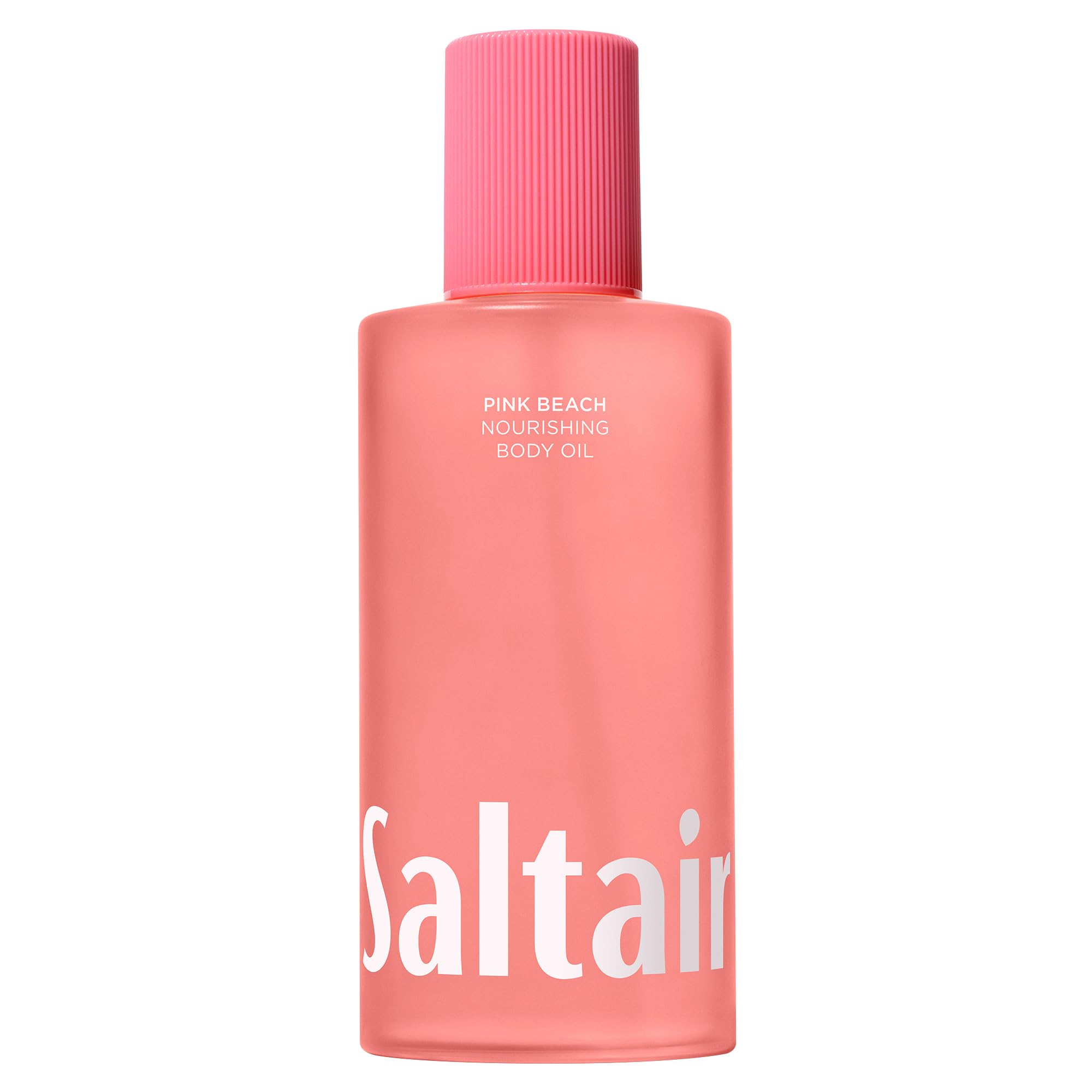 Saltair Body Oil pink beach bottle for luxurious hydration after showers.