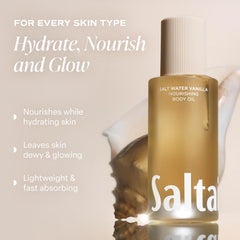 Saltair Body Oil Vanilla pump-application enables easy, even post-shower moisture.