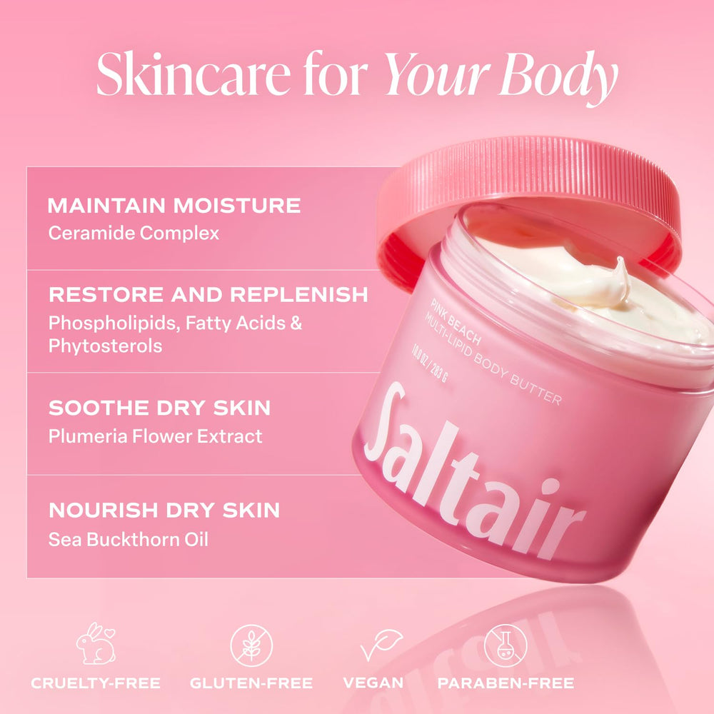 Saltair ceramide complex visuals emphasize deep nourishment and barrier-supporting hydration.