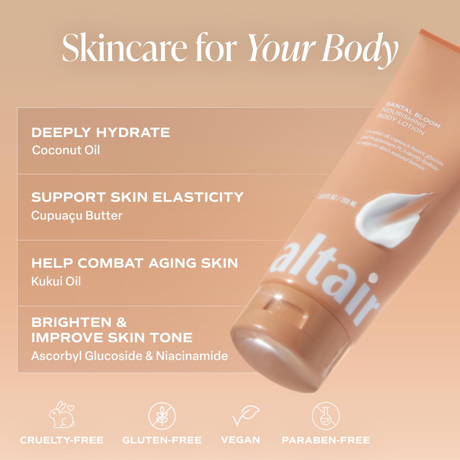 Saltair Coconut oil and murumuru butter formula on skin.