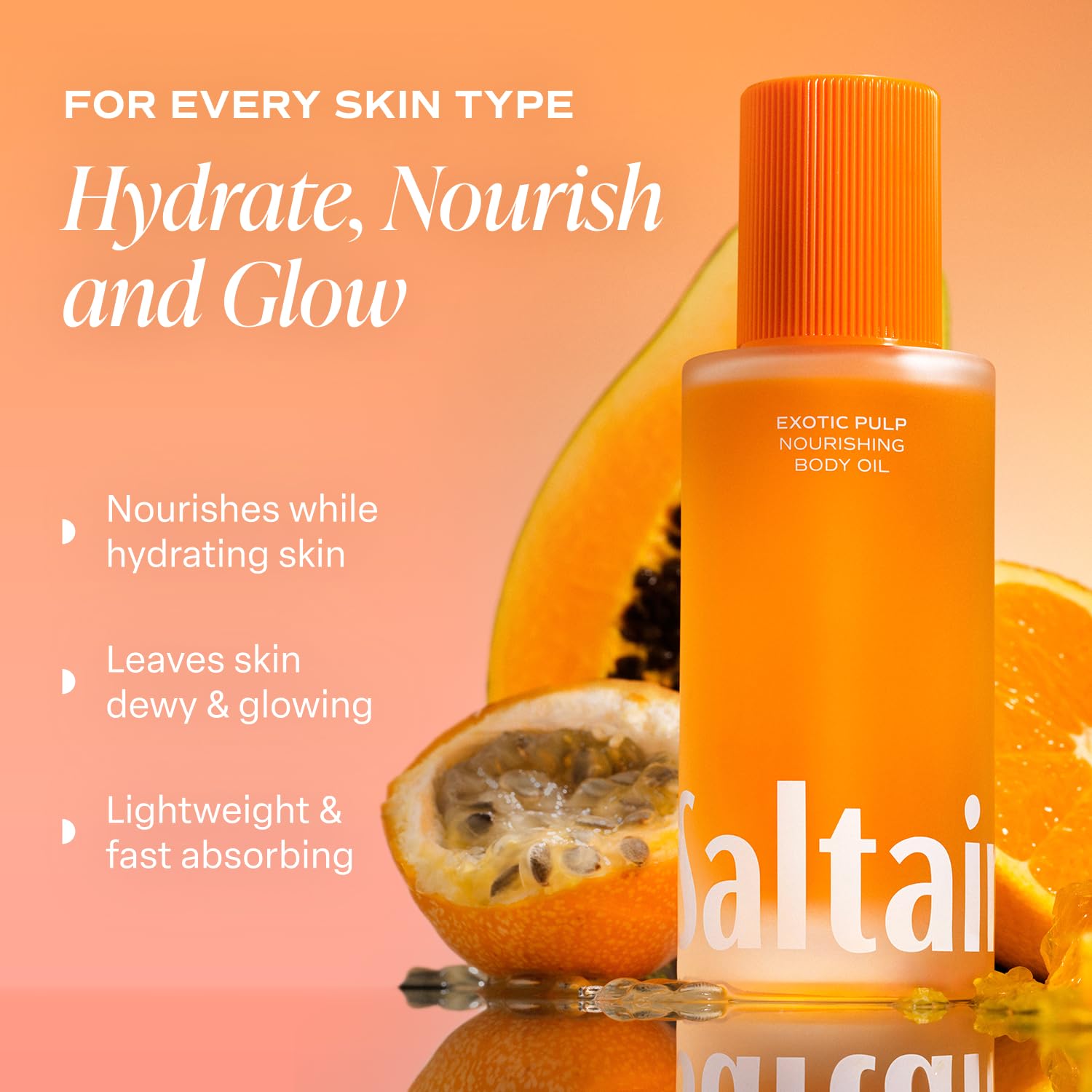 Saltair Exotic Pulp fragrance image highlights tropical citrus and juicy fruit notes.