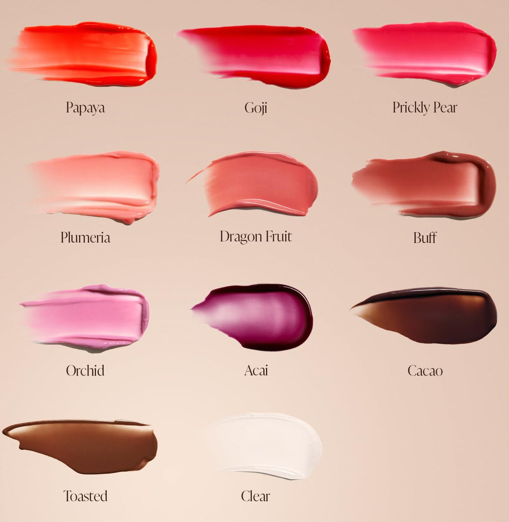 Saltair Lip Oil Balm Caramel-Tinted Gloss conditions lips for a smooth, glossy finish.