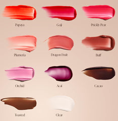 Saltair Lip Oil Balm Caramel-Tinted Gloss conditions lips for a smooth, glossy finish.