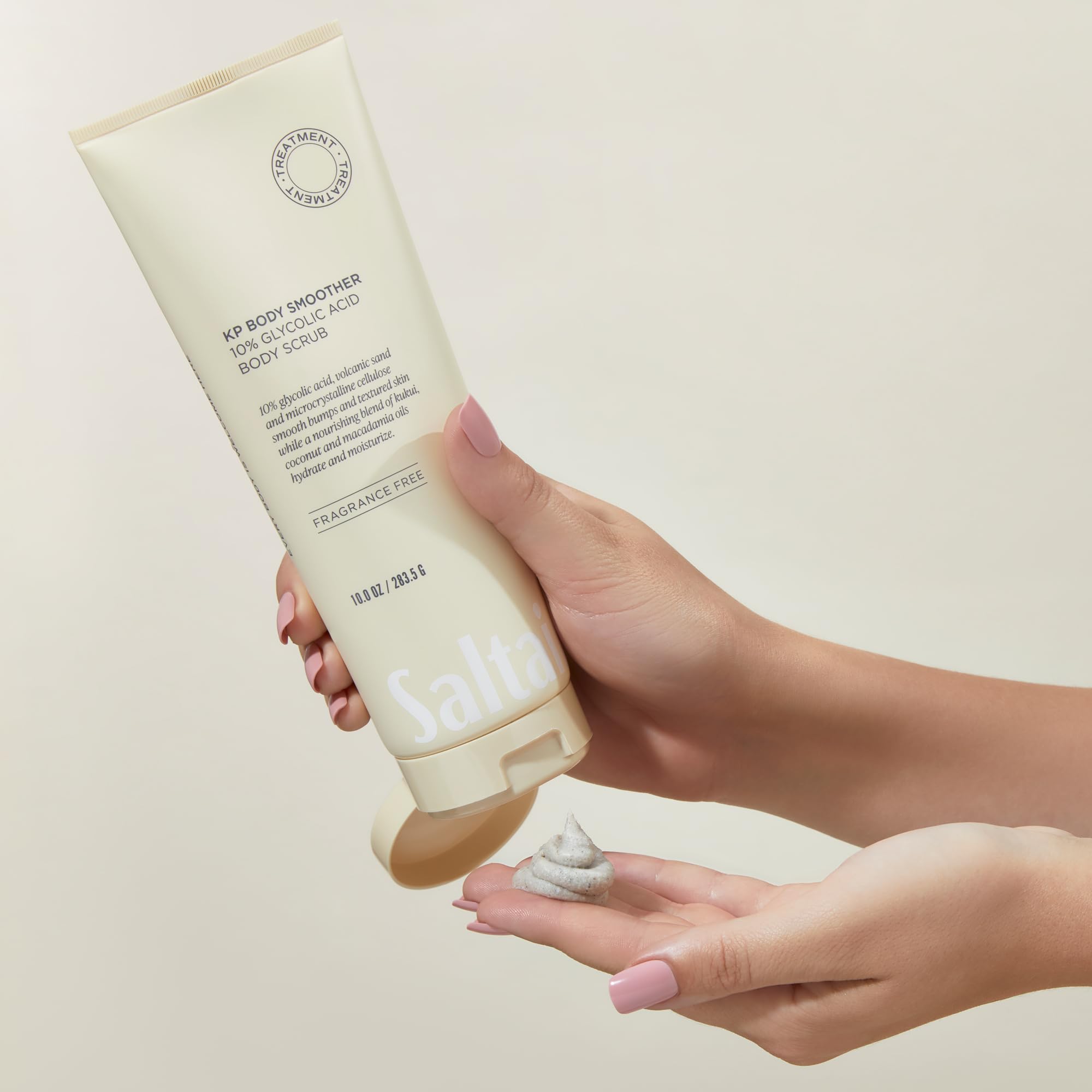 Fragrance-free Saltair KP formula label for sensitive skin.