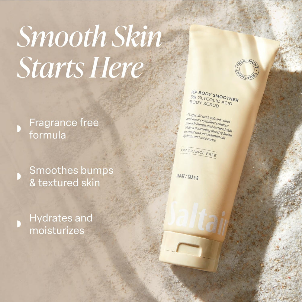 Saltair KP Body Scrub Niacinamide Licorice image noting uneven tone support