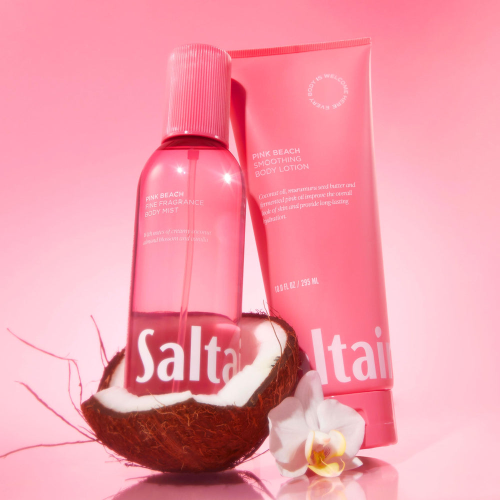 Saltair Pink Beach application spray demonstrates light, everyday wear.